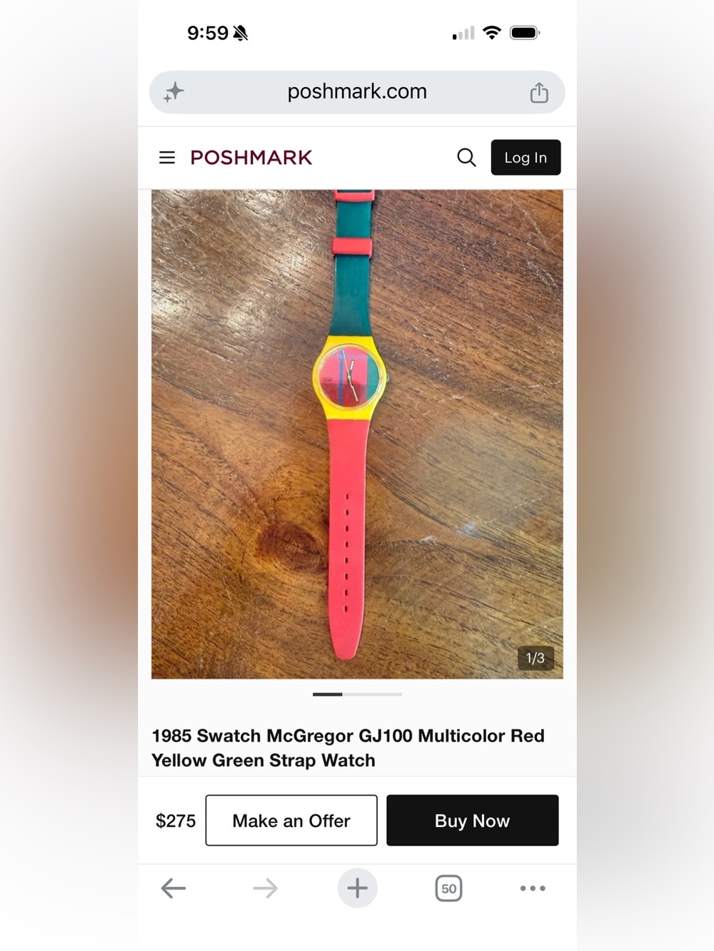 Vintage 1985 Swatch McGregor GJ100 Plaid Unisex Watch - Picture 11 of 11